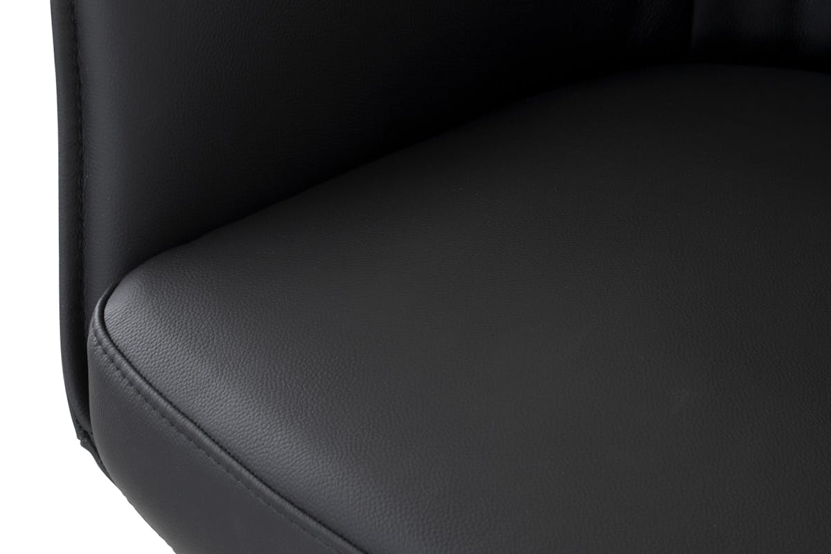 Kayleigh Carver Dining Chair | Swivel | Leather | Black-6