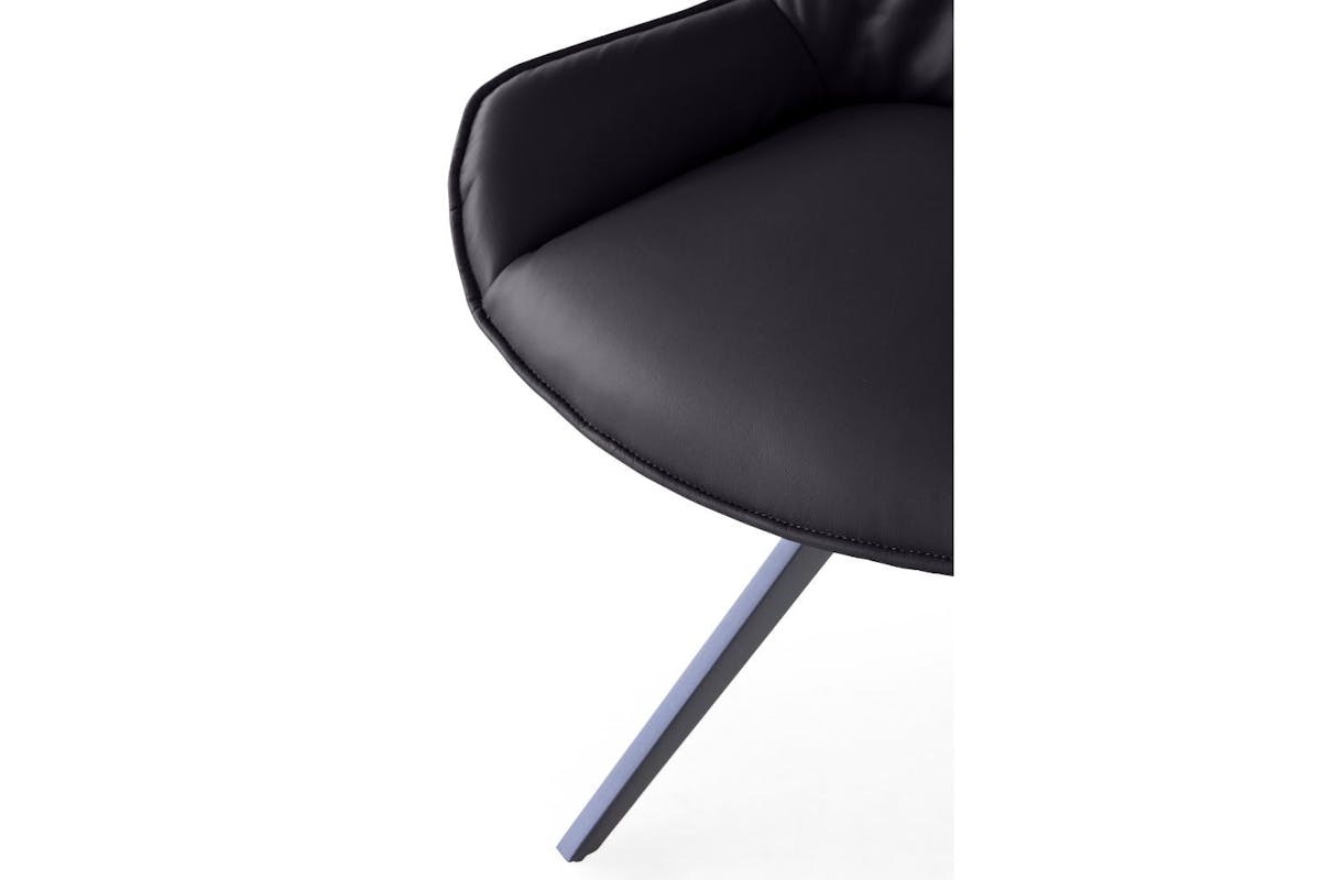 Kayleigh Dining Chair | Swivel | Leather | Black-8