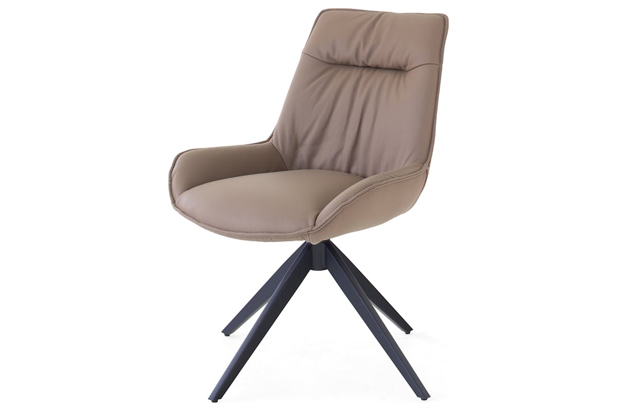 Kayleigh Dining Chair | Swivel | Leather | Cappuccino-2