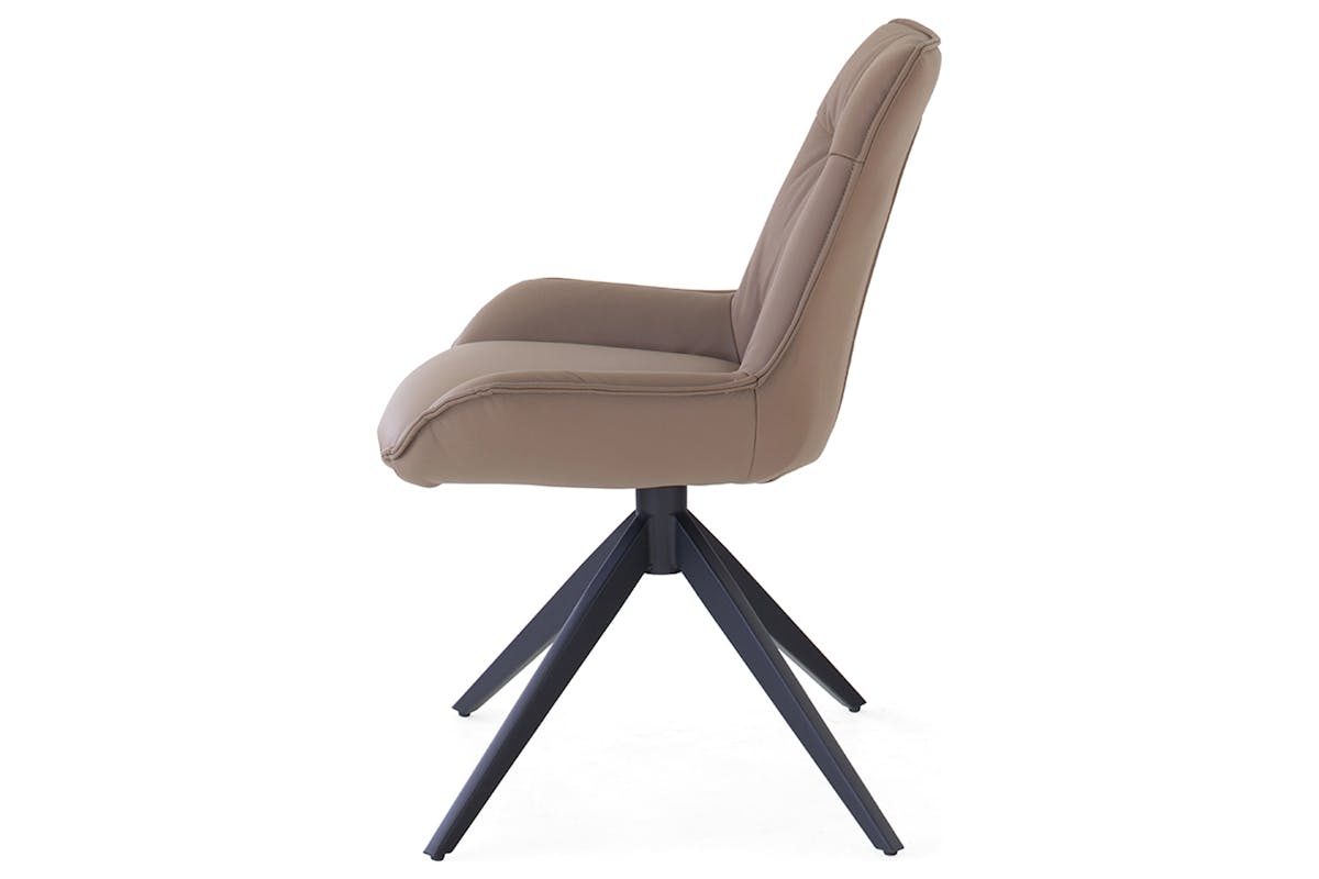Kayleigh Dining Chair | Swivel | Leather | Cappuccino-3