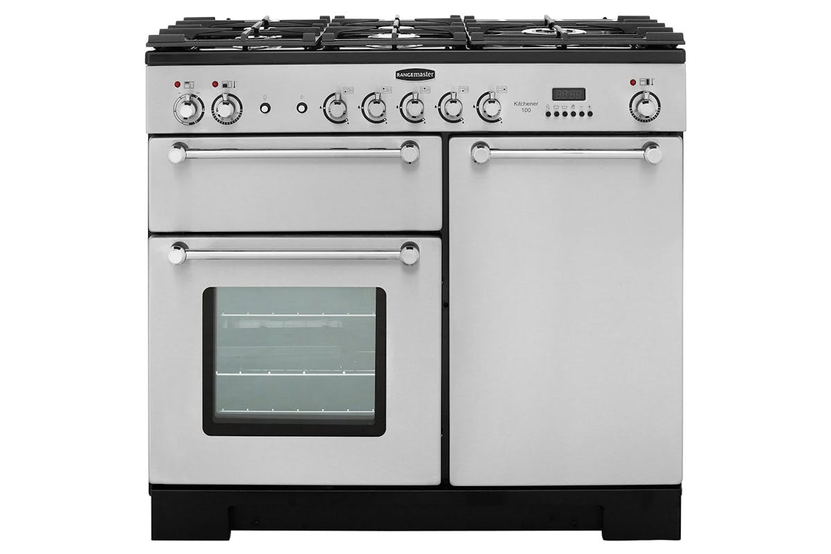 Rangemaster Kitchener 100cm Dual Fuel Range Cooker | KCH100DFFSS/C | Stainless Steel