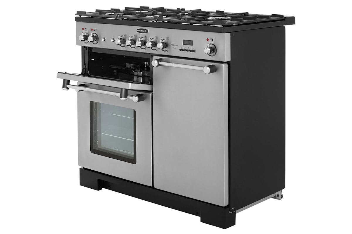 Rangemaster Kitchener 100cm Dual Fuel Range Cooker | KCH100DFFSS/C | Stainless Steel-2