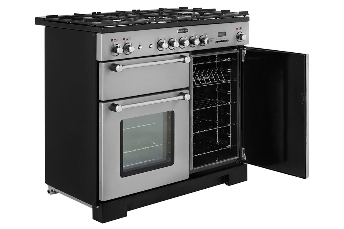 Rangemaster Kitchener 100cm Dual Fuel Range Cooker | KCH100DFFSS/C | Stainless Steel-4
