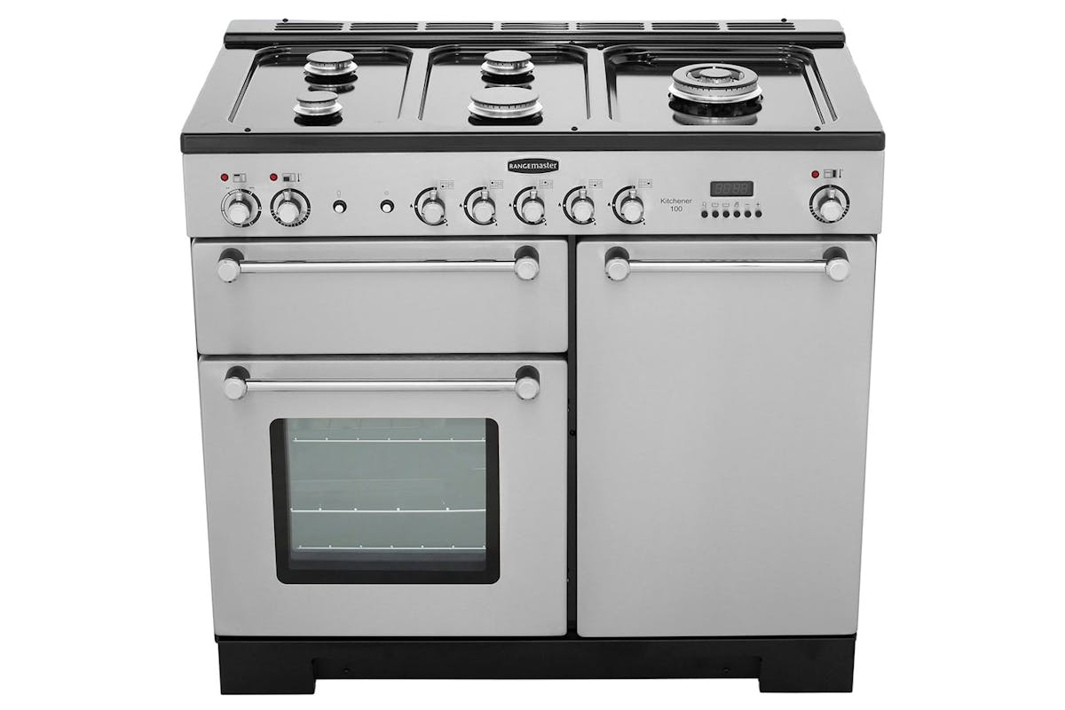 Rangemaster Kitchener 100cm Dual Fuel Range Cooker | KCH100DFFSS/C | Stainless Steel-6