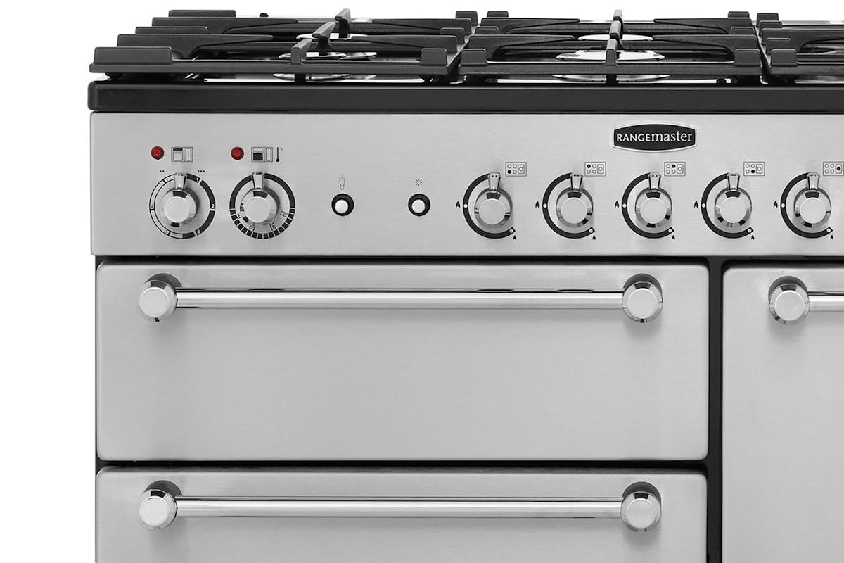 Rangemaster Kitchener 100cm Dual Fuel Range Cooker | KCH100DFFSS/C | Stainless Steel-7