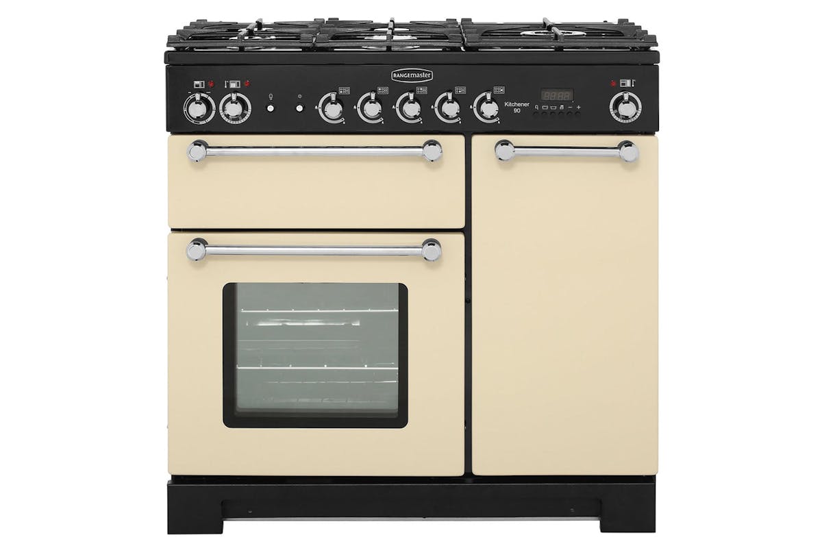 Rangemaster Kitchener 90cm Dual Fuel Range Cooker | KCH90DFFCR/C | Cream