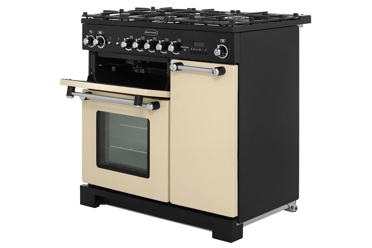 Rangemaster Kitchener 90cm Dual Fuel Range Cooker | KCH90DFFCR/C | Cream-2