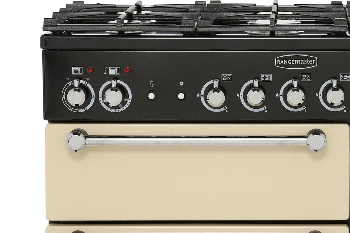 Rangemaster Kitchener 90cm Dual Fuel Range Cooker | KCH90DFFCR/C | Cream-6