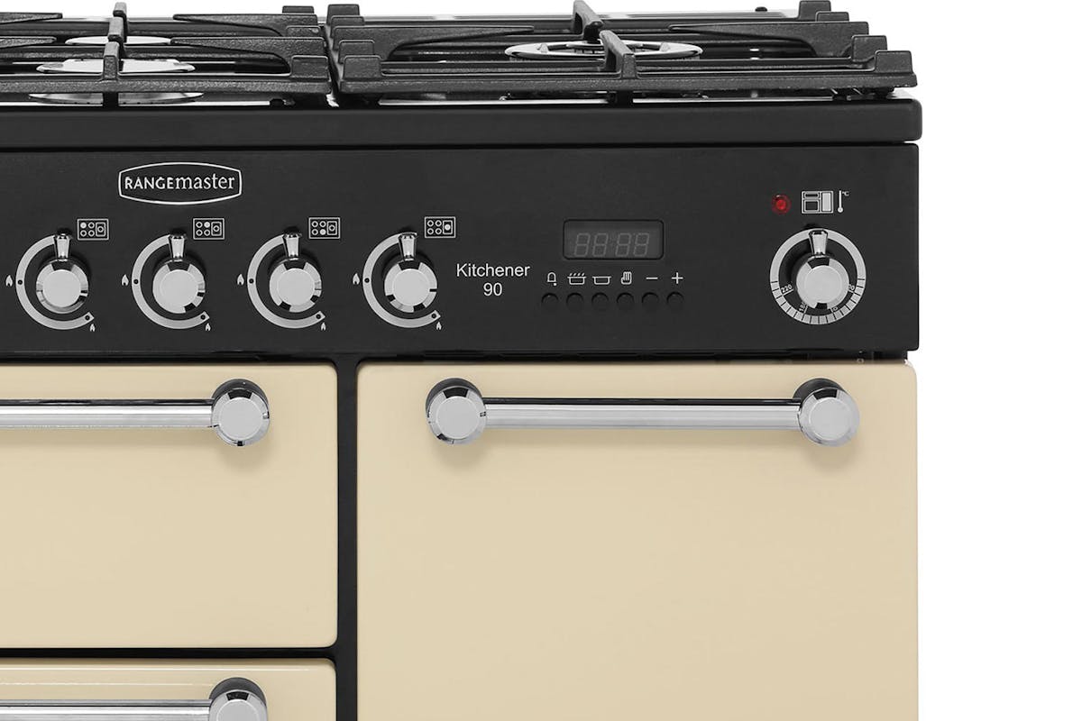 Rangemaster Kitchener 90cm Dual Fuel Range Cooker | KCH90DFFCR/C | Cream-7