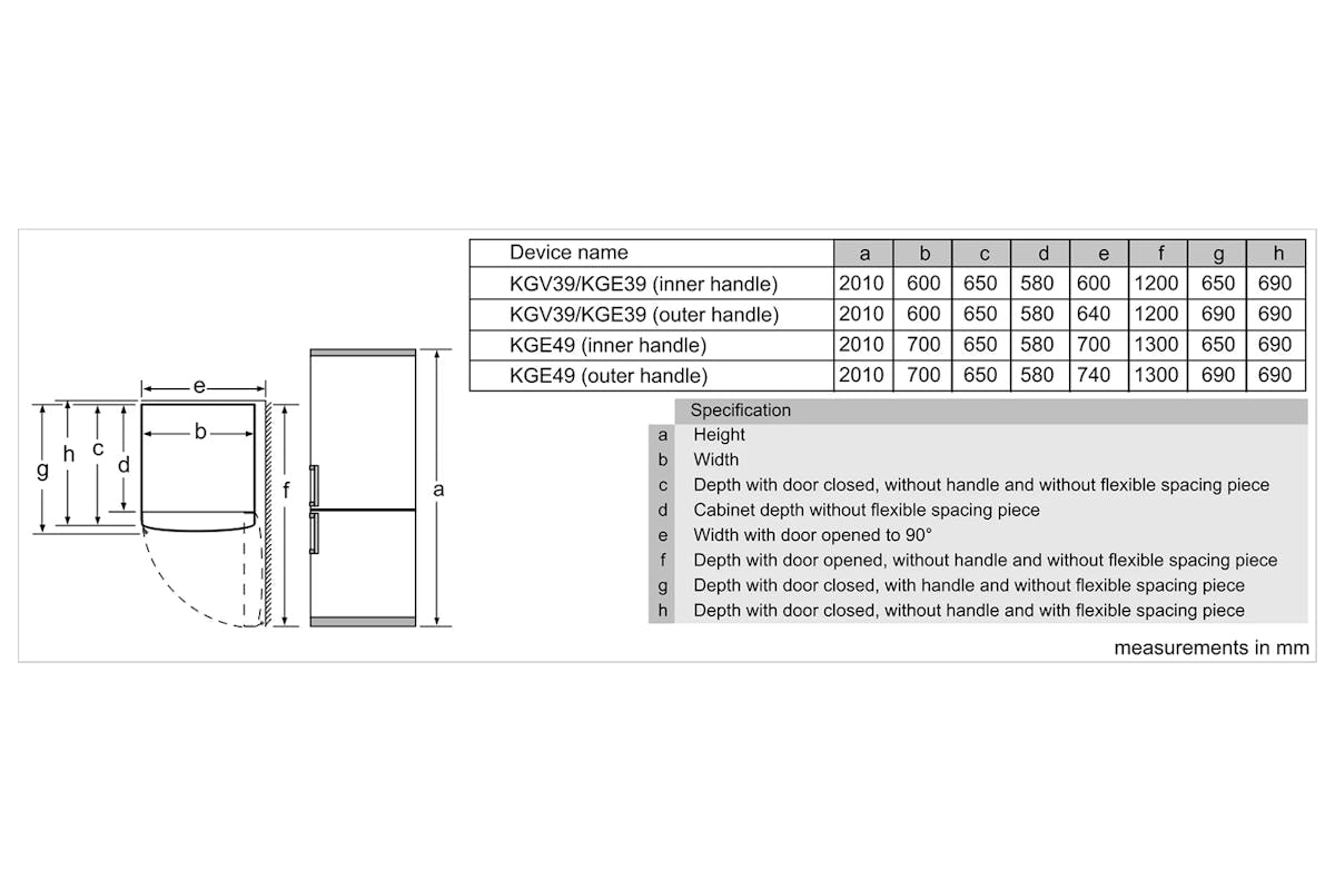 Bosch Series 4 Freestanding Fridge Freezer | KGV39VWEAG-7