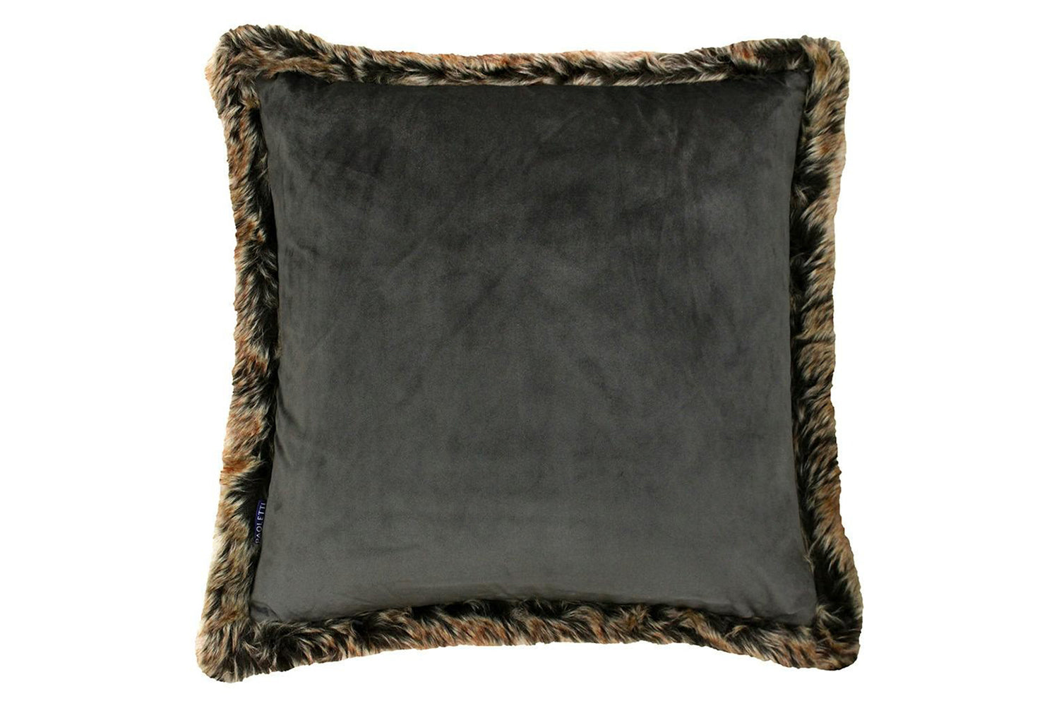 Kiruna Fur Trim Cushion | Smoke | 45 x 45 cm