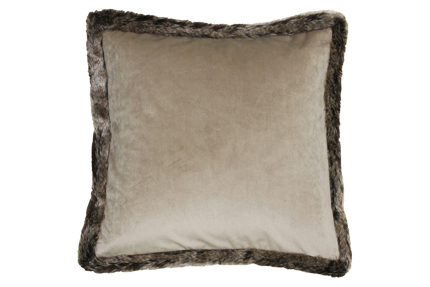Kiruna Fur Trim Cushion | Taupe | 45 x 45 cm