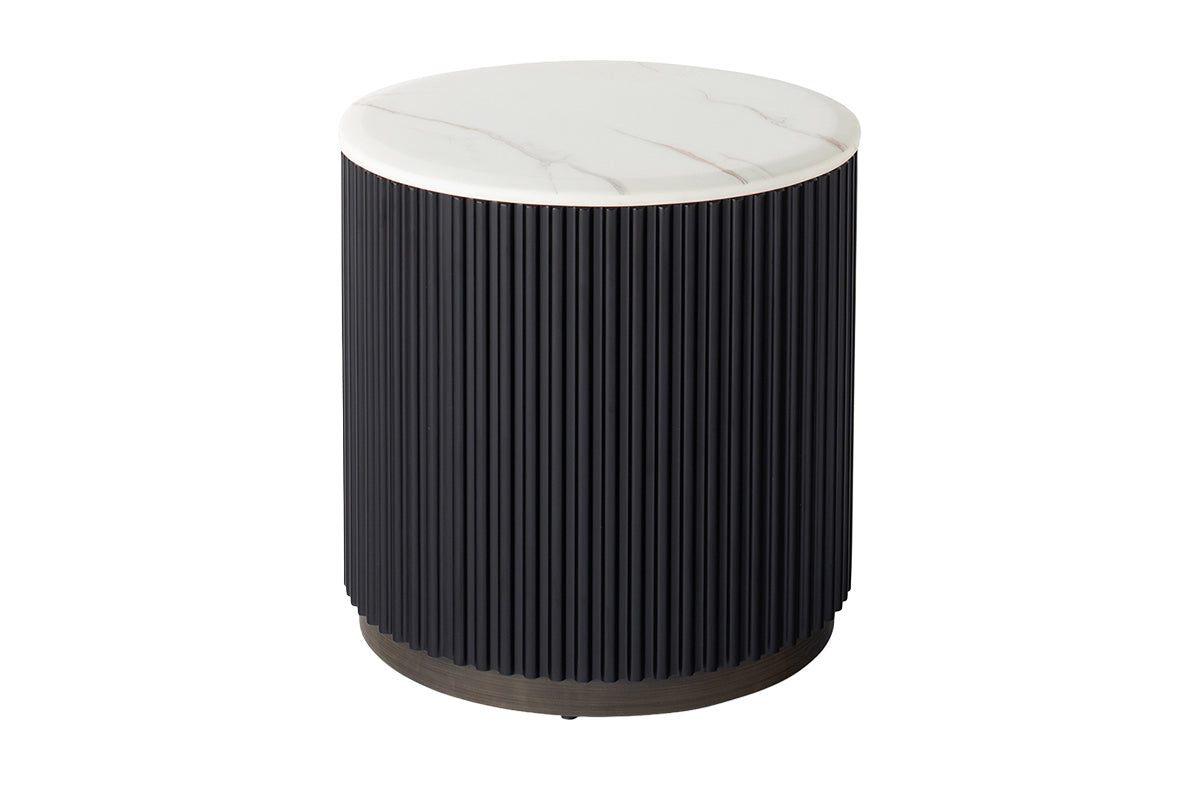 Kolbi Round Side Table | Black/White