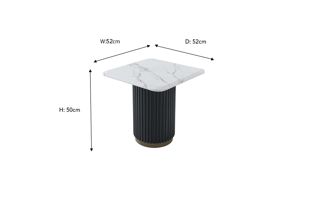 Kolbi Square Side Table | Black/White-2