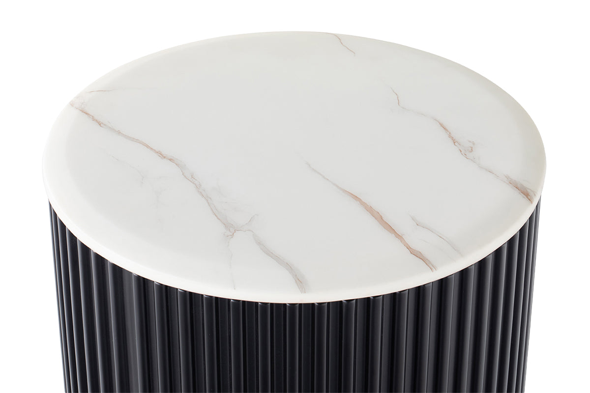 Kolbi Round Side Table | Black/White-3