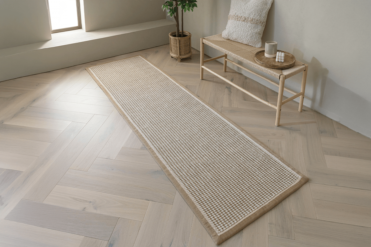 Korra Single Loop Rug | Cream | 240 x 68 cm-2