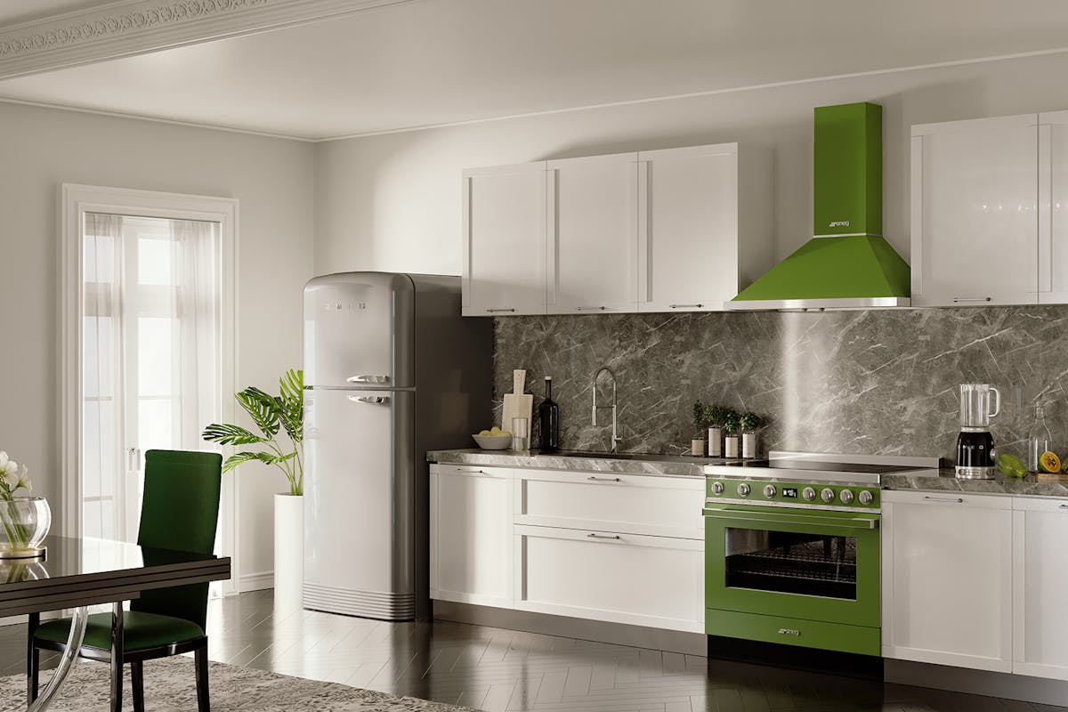 Smeg 90cm Chimney Hood | KPF9OG | Olive Green-2