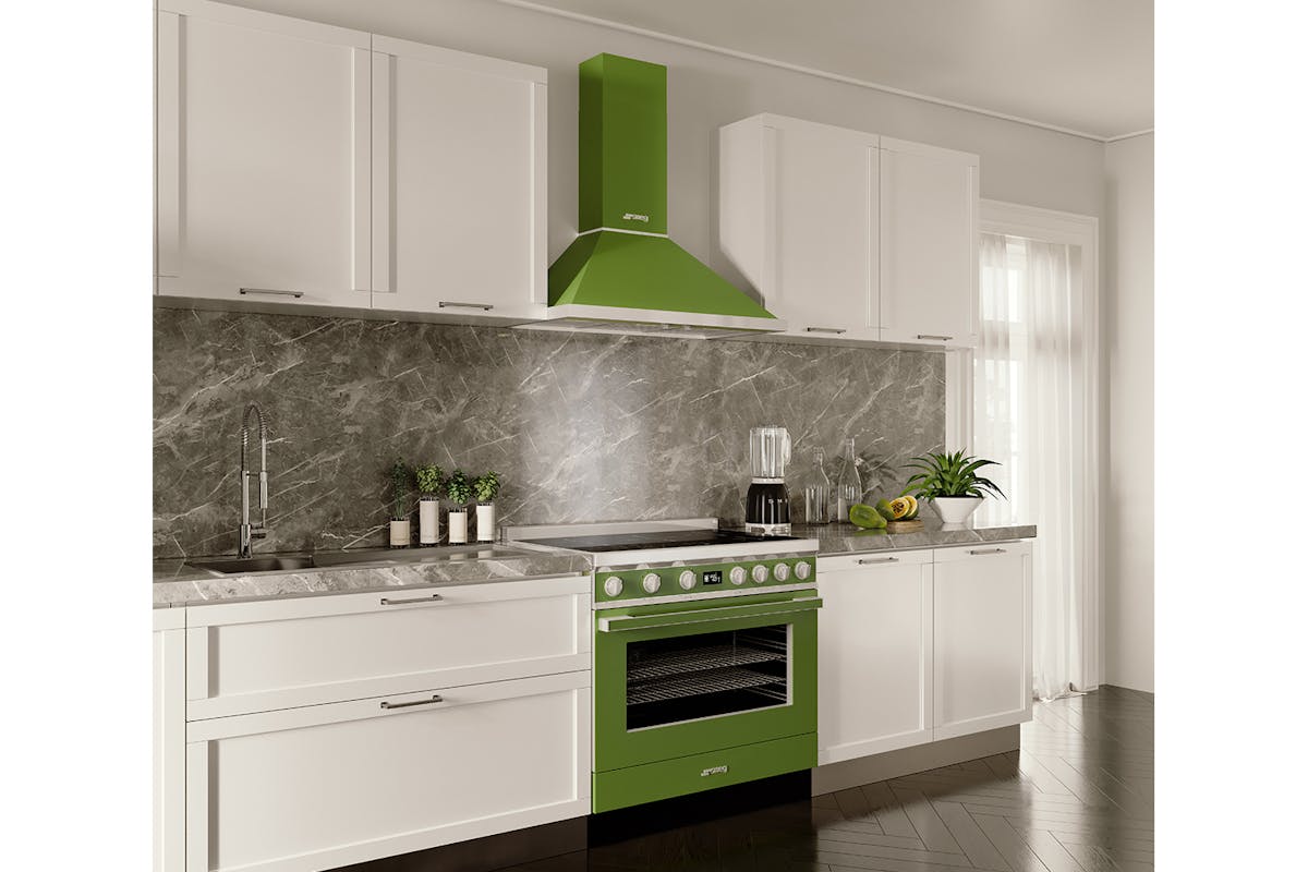 Smeg 90cm Chimney Hood | KPF9OG | Olive Green-4