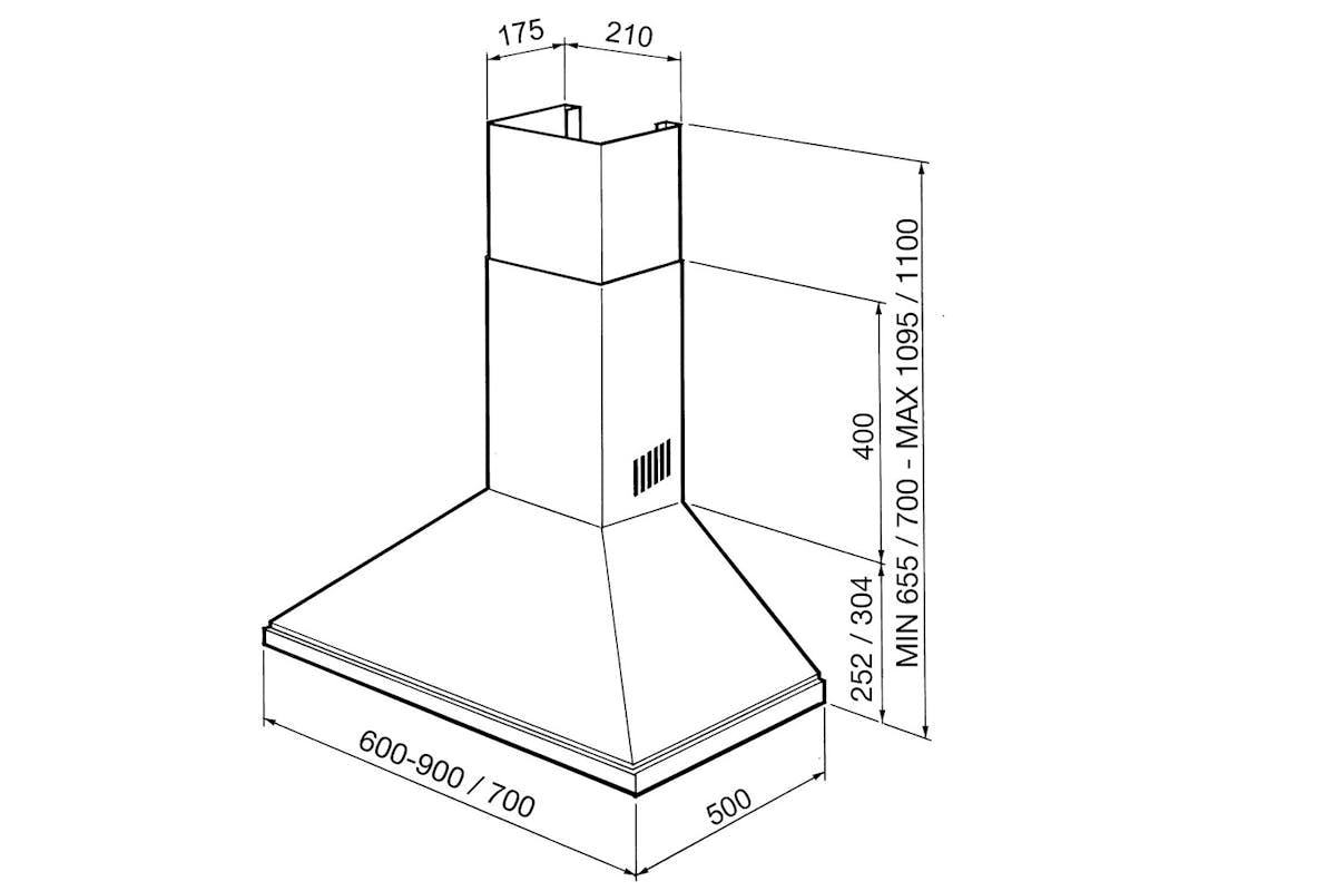 Smeg 70cm Chimney Hood | KSED75XE | Stainless Steel-3