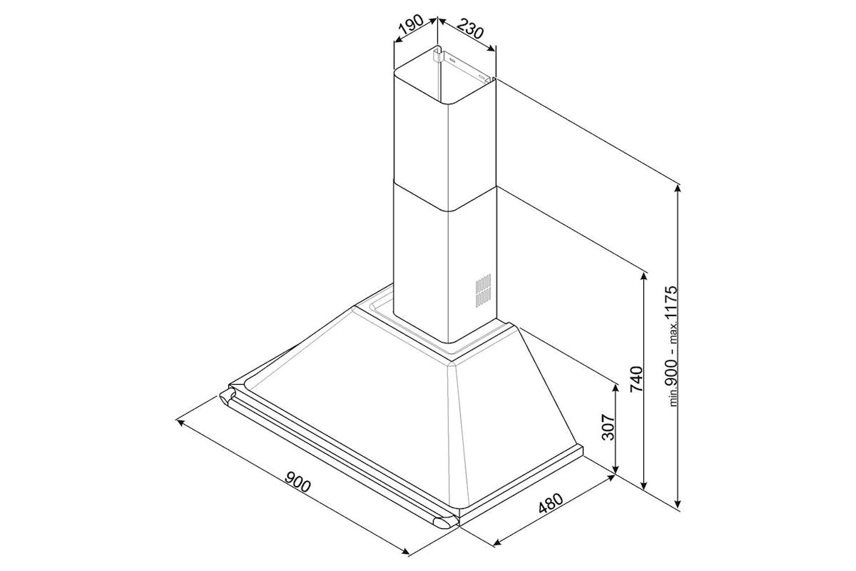 Smeg Victoria 90cm Chimney Hood | KT90BLE-4