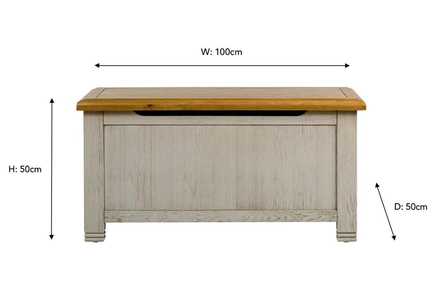 Lancaster Blanket Box | Aged Grey/Oak-2