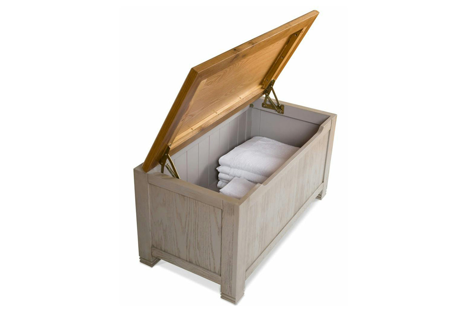 Lancaster Blanket Box | Aged Grey/Oak-7