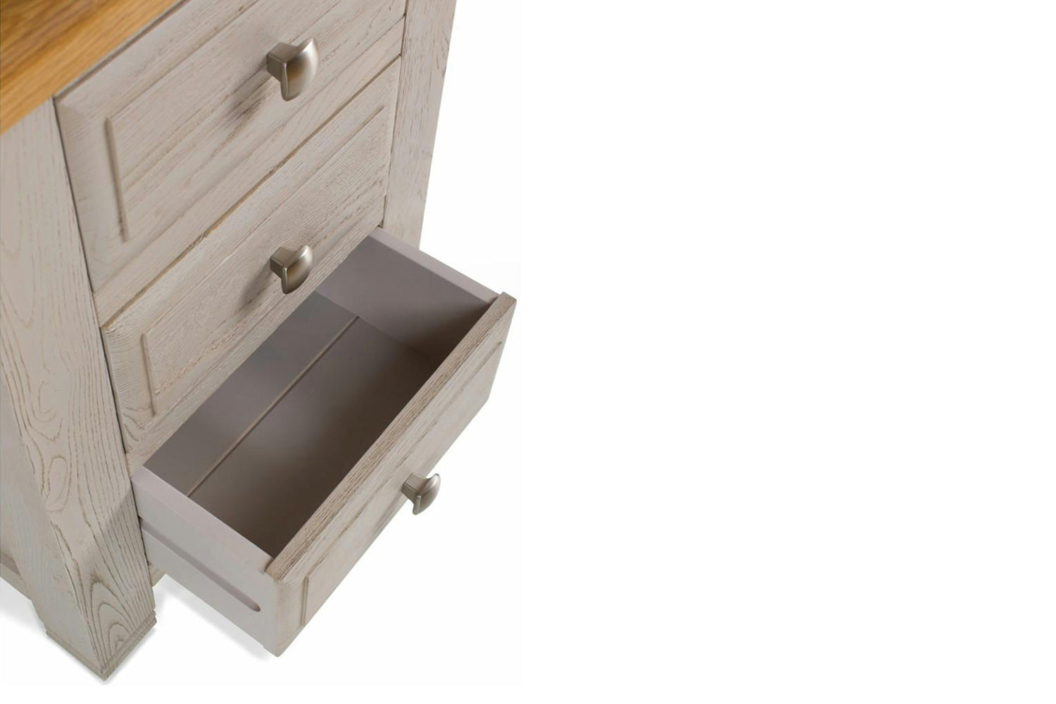 Lancaster Bedside Locker | 3 Drawer | Aged Grey/Oak-8