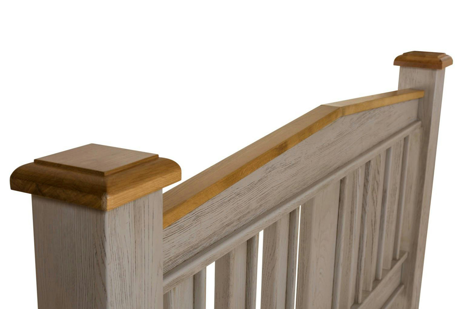 Lancaster Bed Frame | Double | 4ft6 | Aged Grey/Oak-5