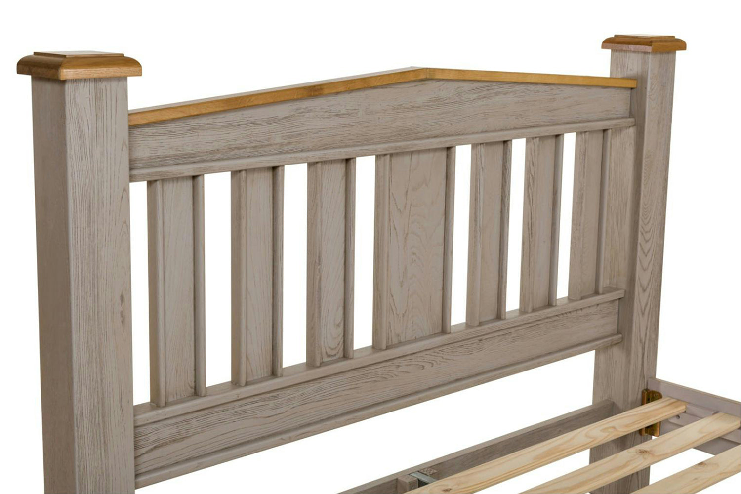 Lancaster Bed Frame | Double | 4ft6 | Aged Grey/Oak-6