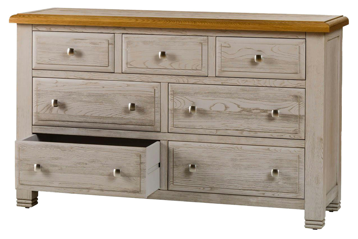 Lancaster Dresser | 3+4 Drawer | Aged Grey/Oak-6