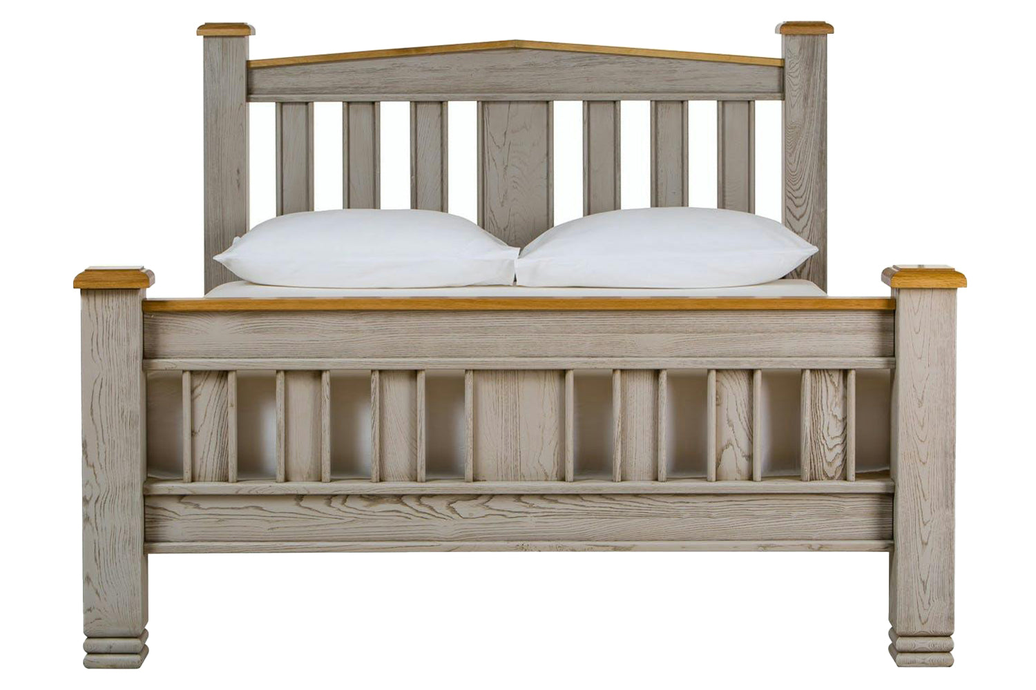 Lancaster Bed Frame | King | 5ft | Aged Grey/Oak-2