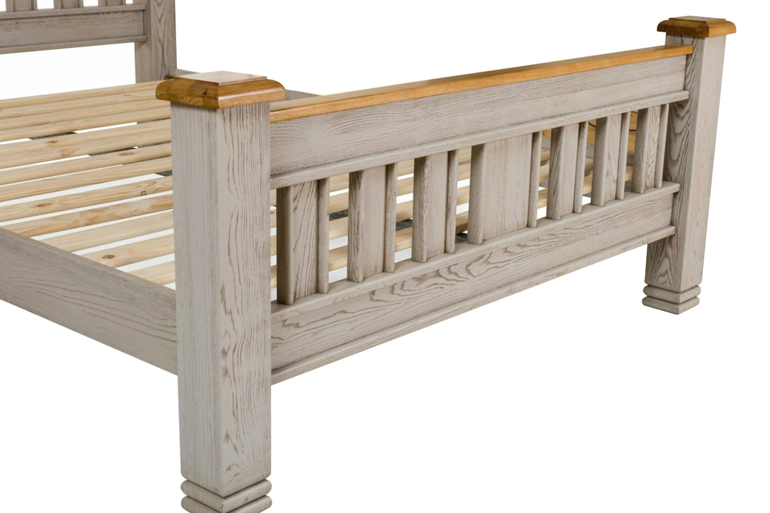 Lancaster Bed Frame | King | 5ft | Aged Grey/Oak-9
