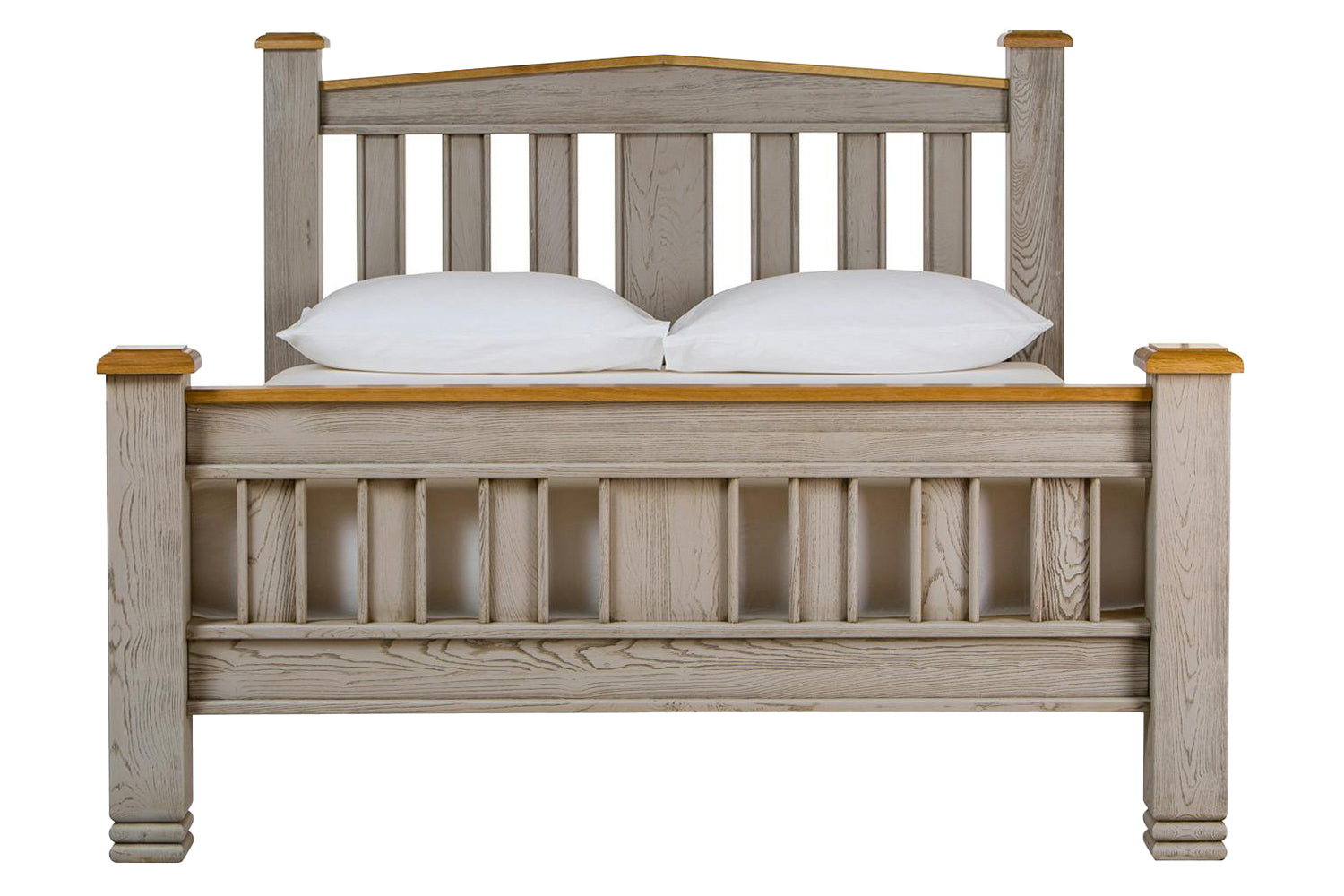 Lancaster Bed Frame | Super King | 6ft | Aged Grey/Oak-4
