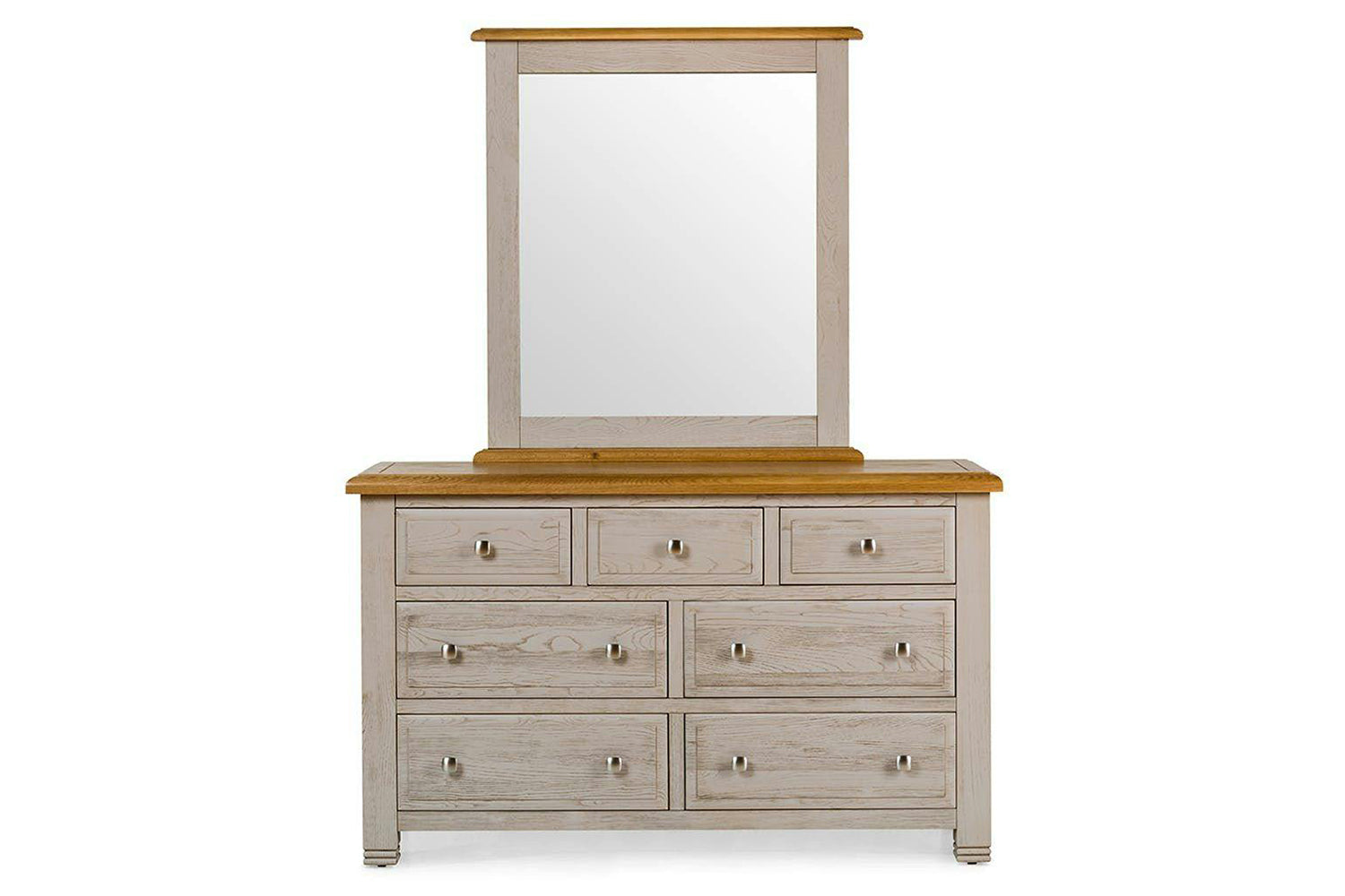 Lancaster Dresser Mirror | Aged Grey/Oak | 85 x 95 cm-2
