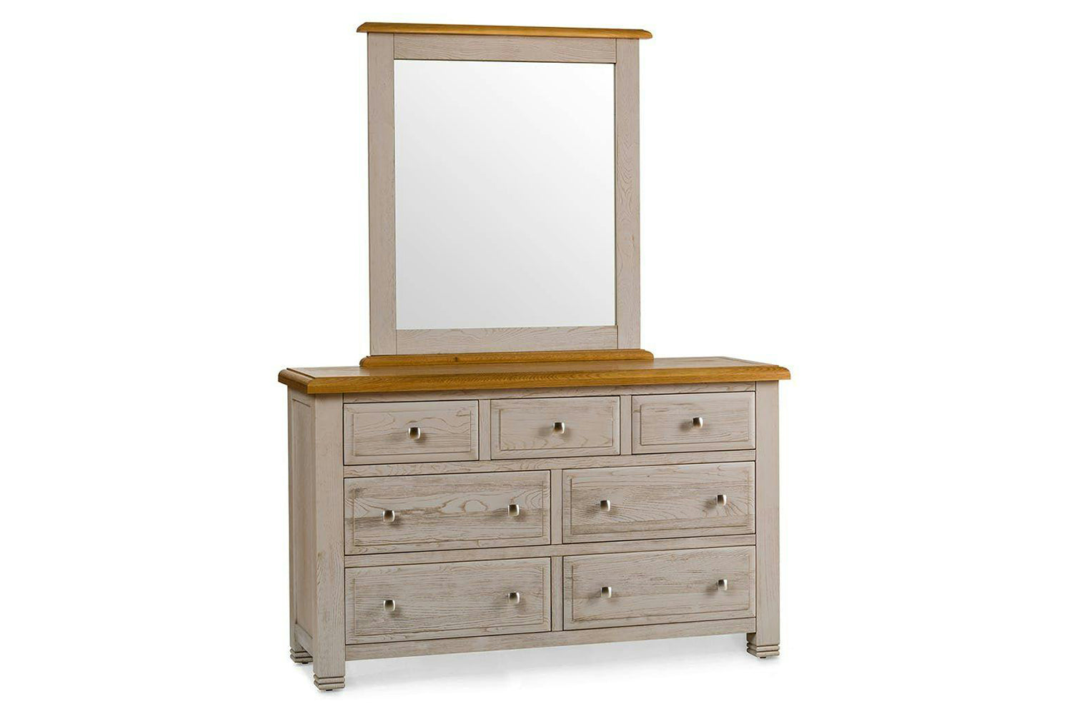 Lancaster Dresser Mirror | Aged Grey/Oak | 85 x 95 cm-3