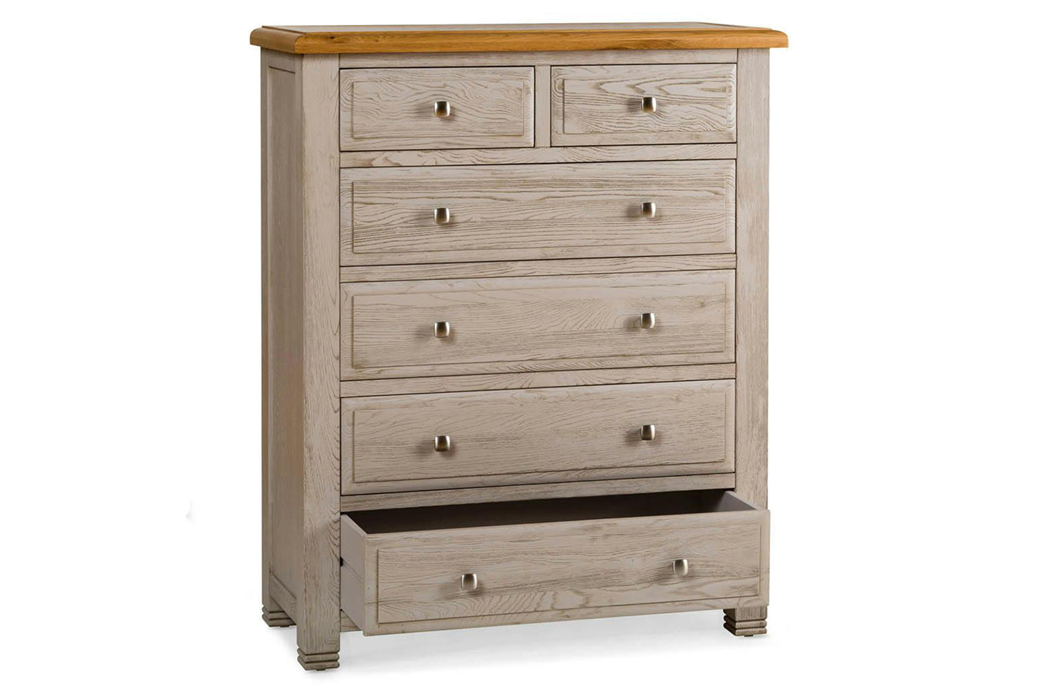 Lancaster Chest Of Drawer | 2+4 Drawer | Aged Grey/Oak-4