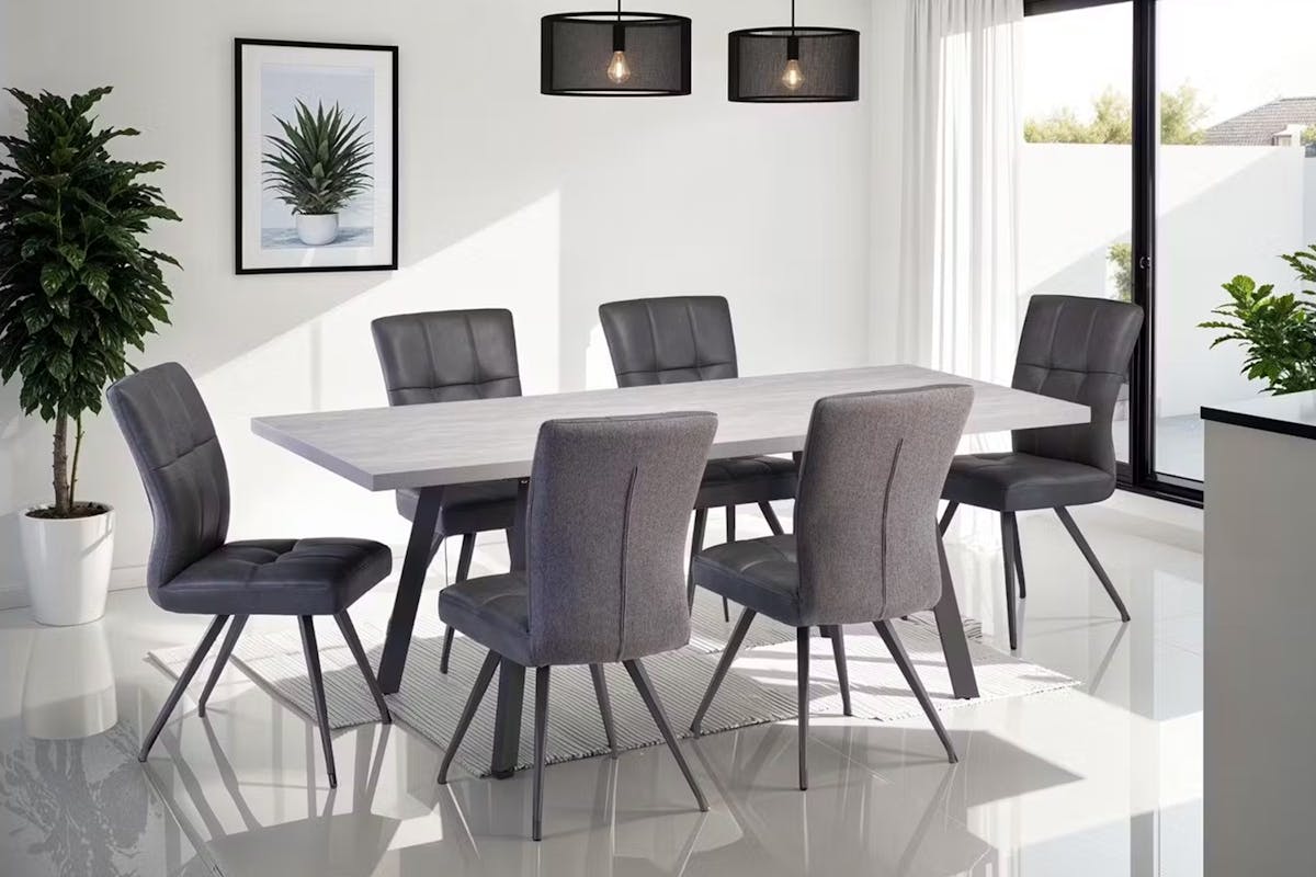 Kabana Dining Chairs | Leather | Grey | Set of 2-2