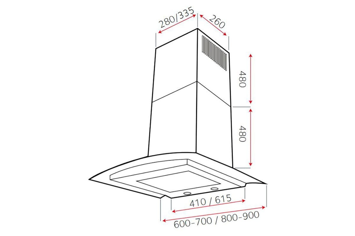 Luxair 60cm Curved Artis Cooker Hood | LA60ARTIS-CVDSS | Stainless Steel-4