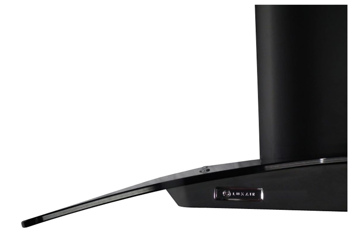 Luxair 60cm Curved Glass Hood | LA60CVDBLK | Black-2