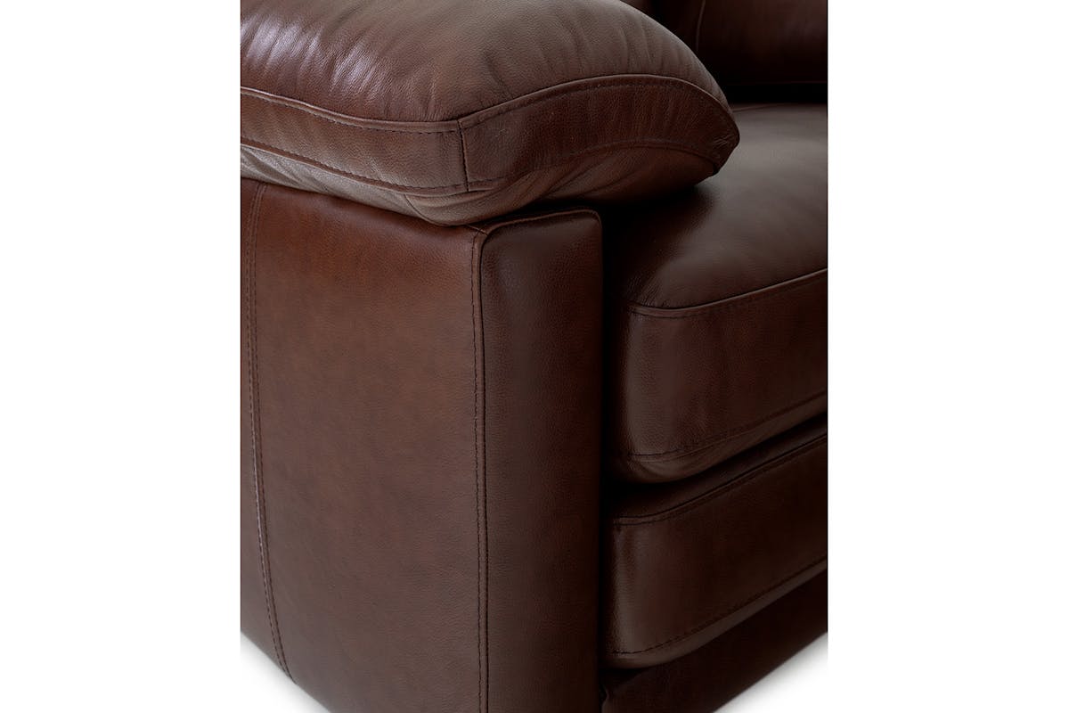 Lacey 3 Seater Leather Sofa | Brown-4
