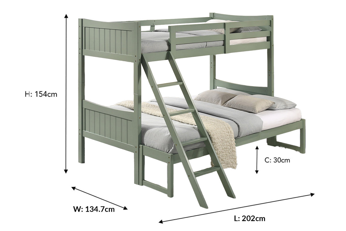 Laurel Triple Sleeper Bunk Bed | Green-2