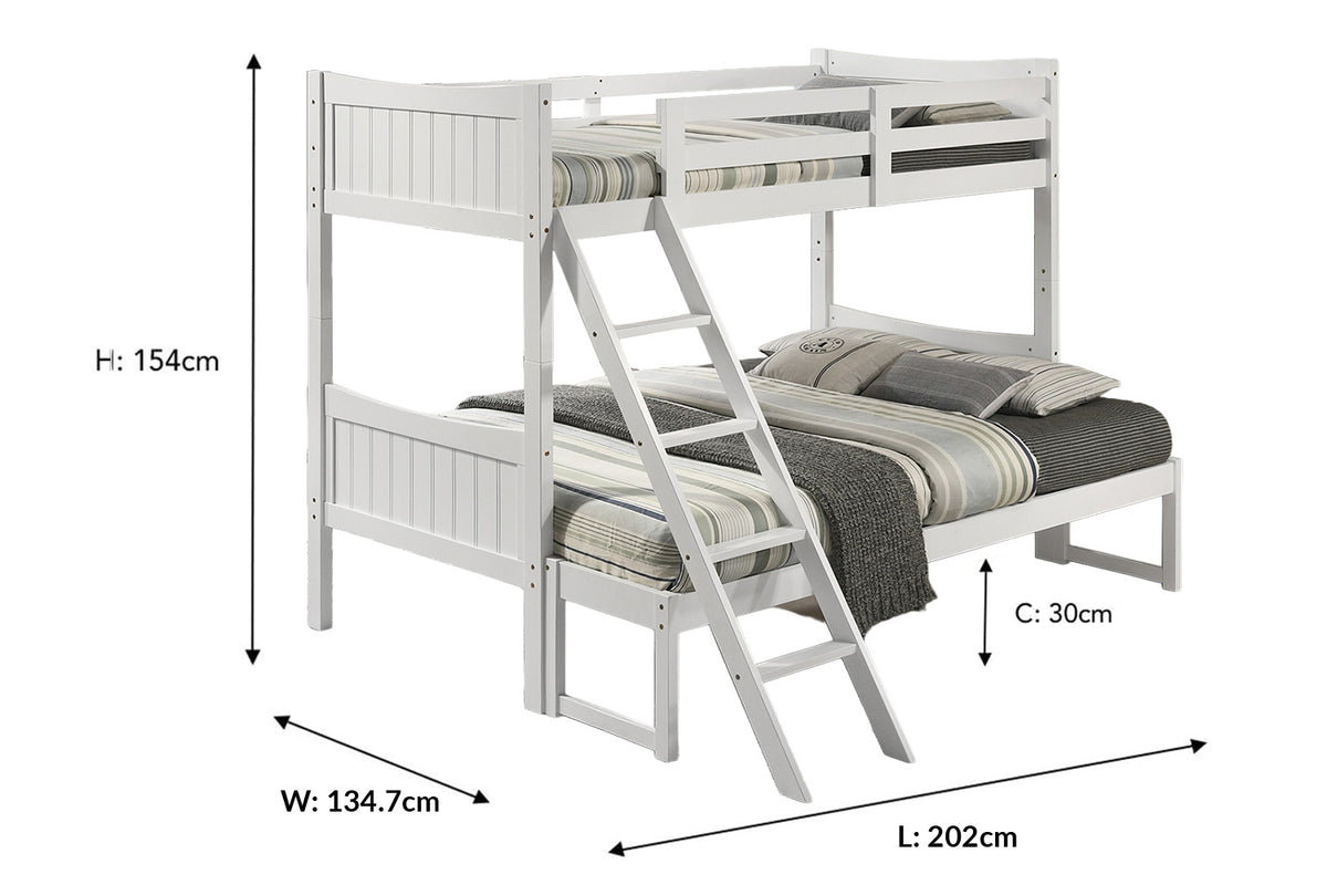 Laurel Triple Sleeper Bunk Bed | White-2
