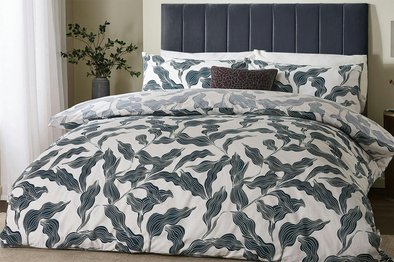 Hoem | Lauro Duvet Cover Set | White/Blue | Single