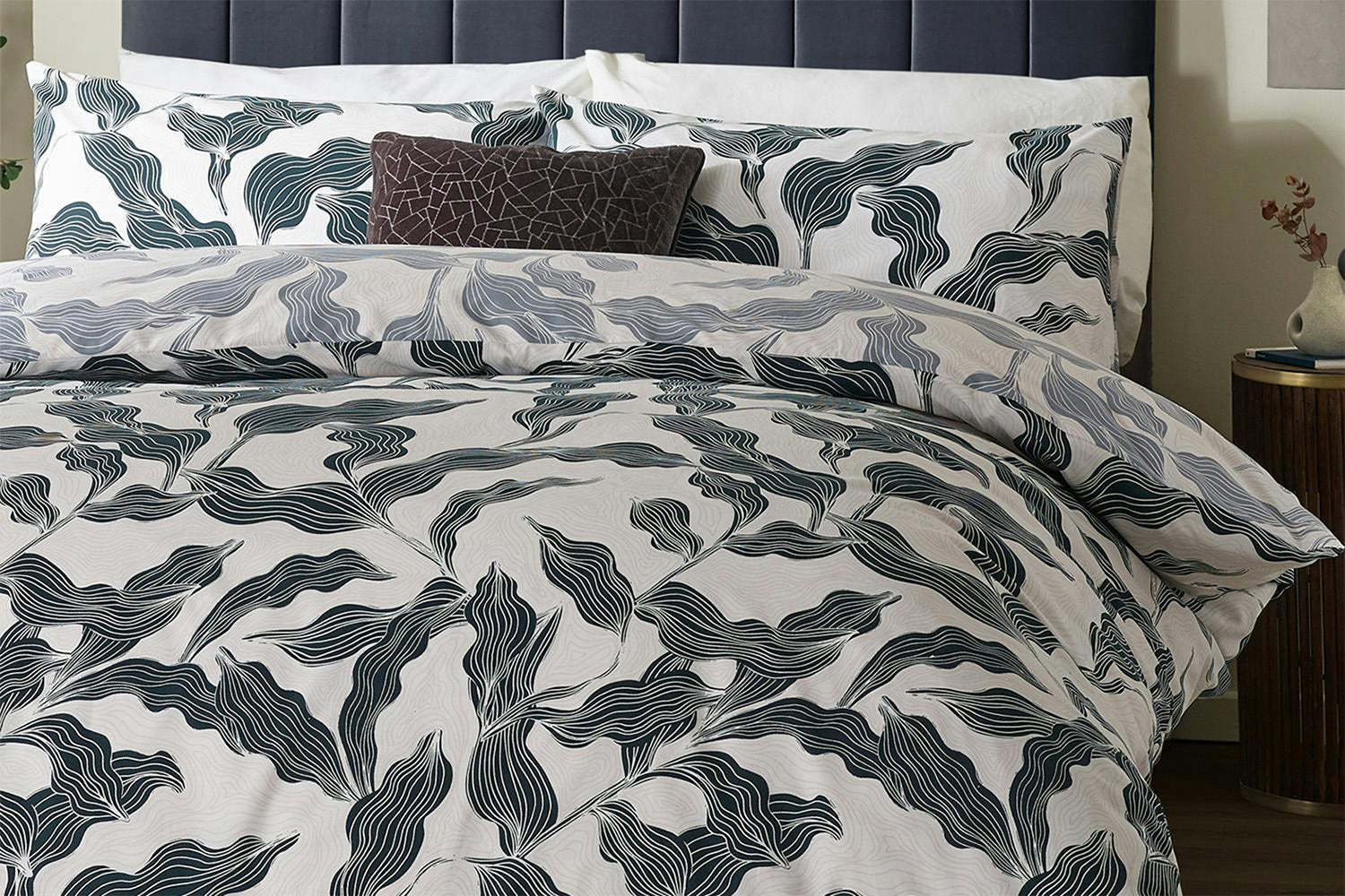 Hoem | Lauro Duvet Cover Set | White/Blue | Single-2