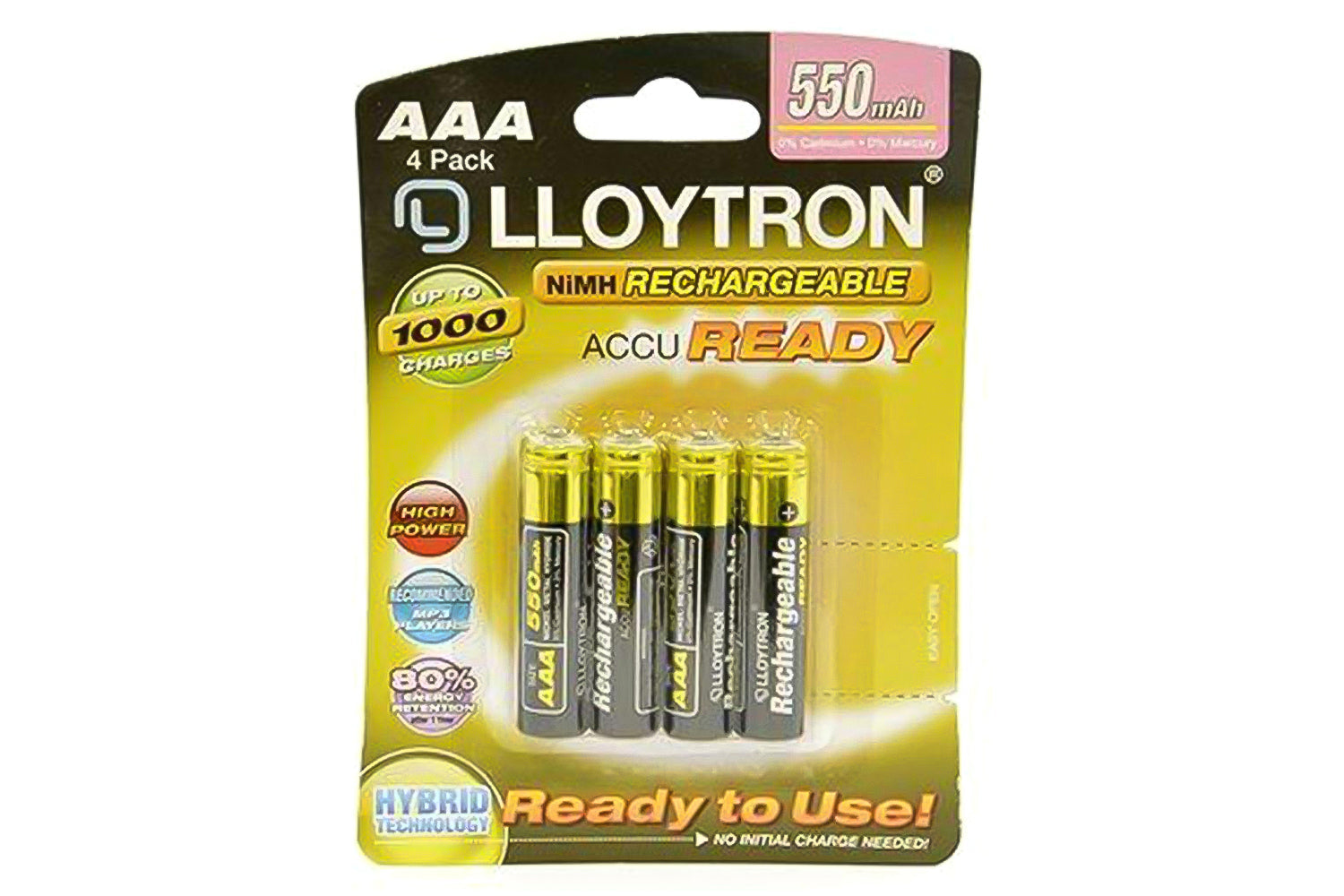 Lloytron NIMH AccuReady Rechargeable Battery | 4 Pack-2