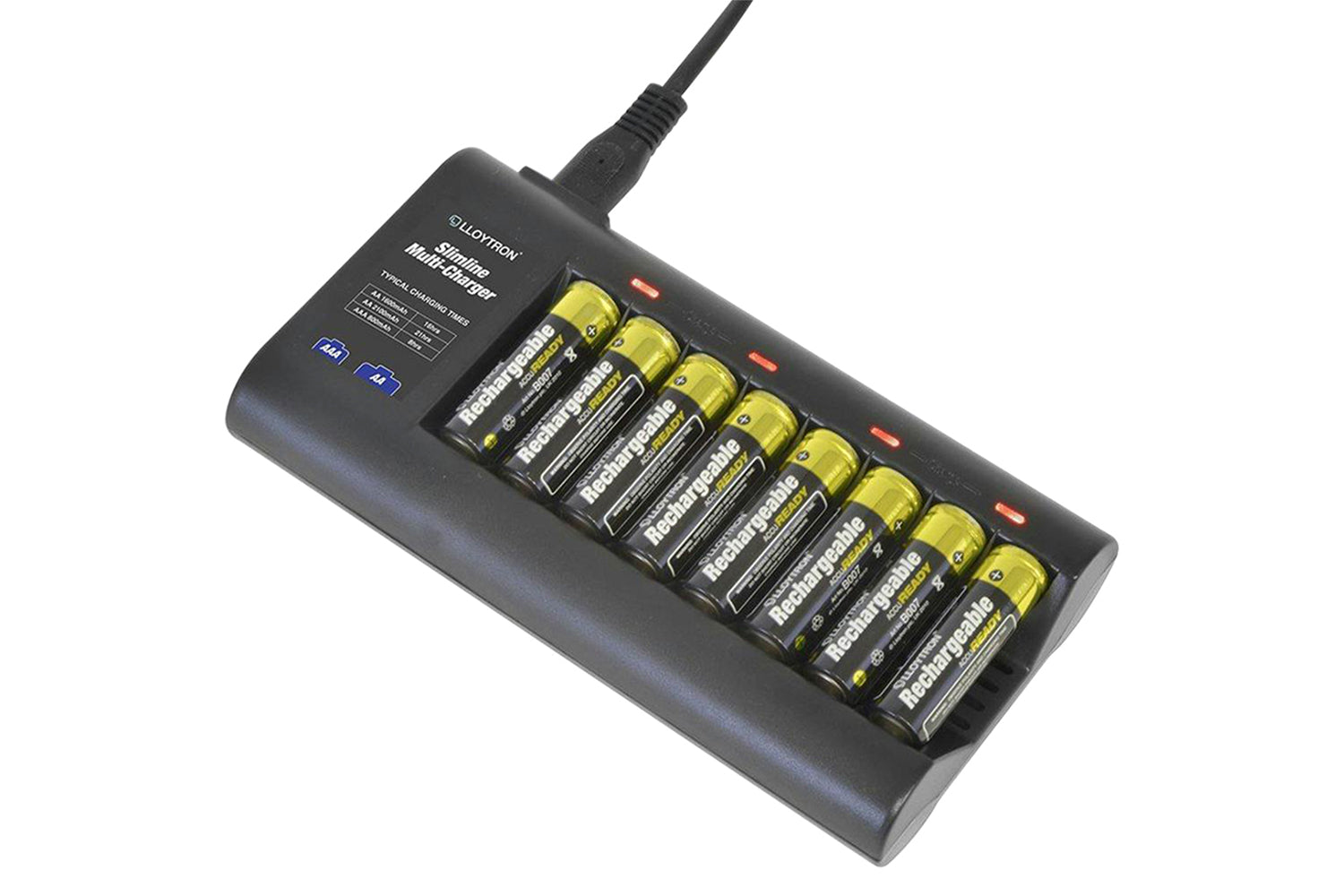 Lloytron Slimline 8x AA/AAA Multi-Charger for NiMH Batteries-3