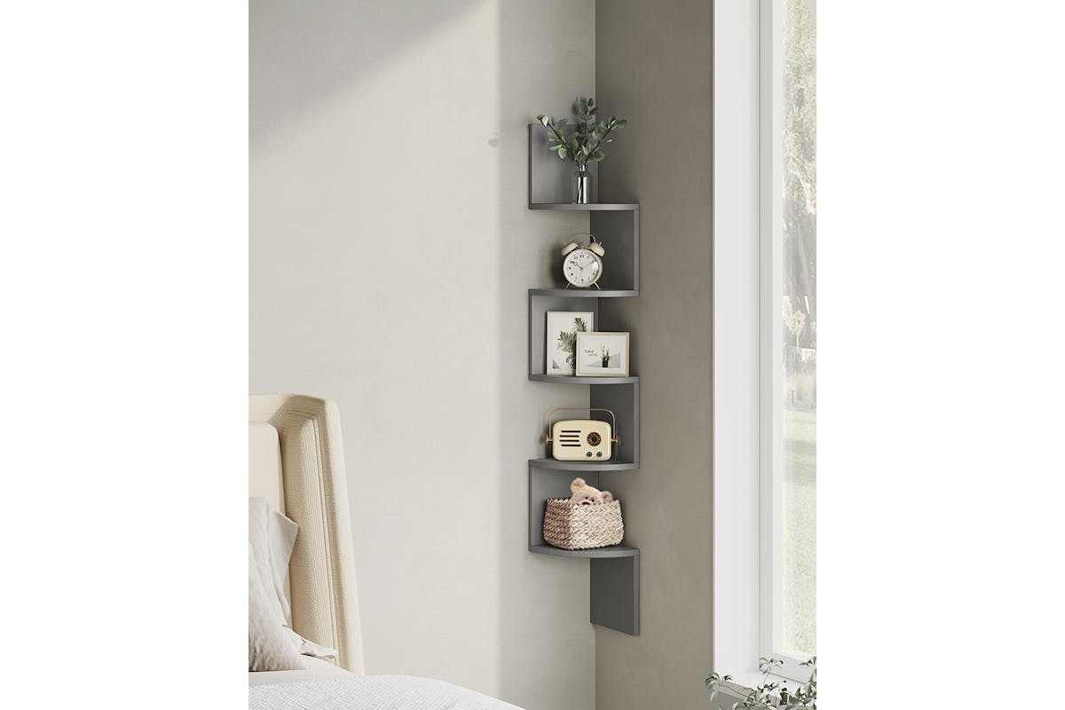 Vasagle Corner Shelf with 5 Shelves | Dove Grey-2