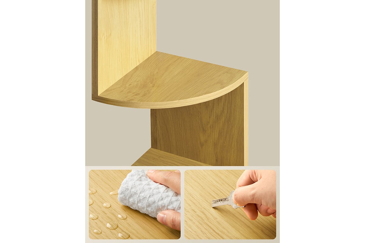 Vasagle Floating Corner Shelf | 5 Shelves | Natural Oak-6