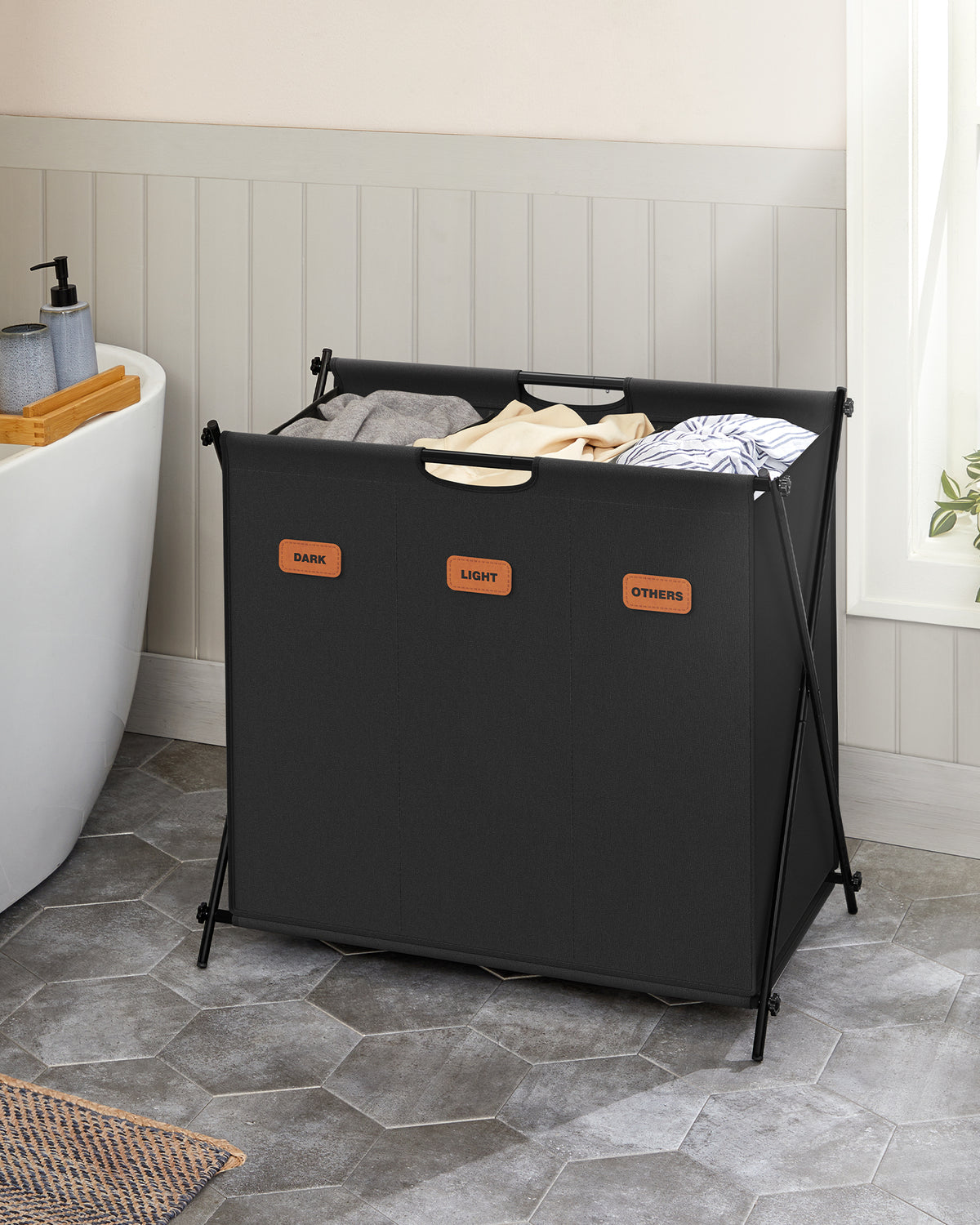 Laundry Hamper | Laundry Basket | 600d Oxford Fabric | 135 L | Black-3