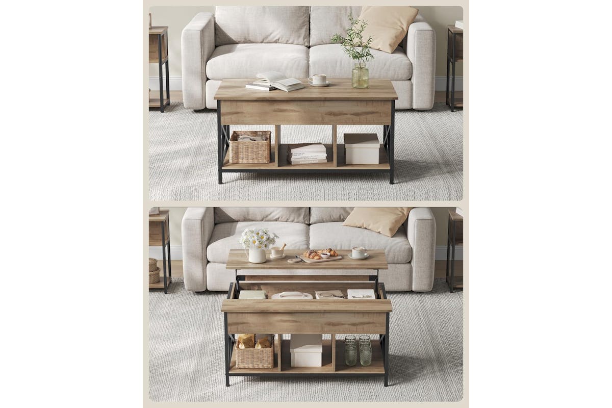 Vasagle Coffee Table | Camel Brown/Black-3